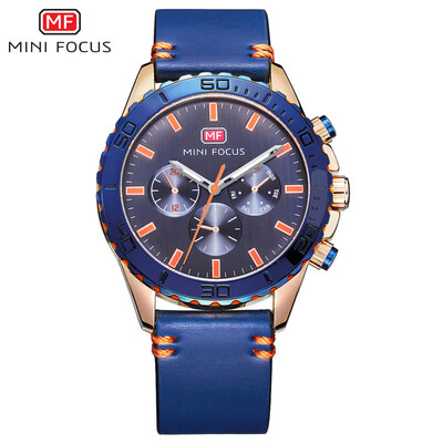 

MINI FOCUS Fox Watch Quartz Watch Fashion Trend Fake Three Eyes Waterproof Leather Strap