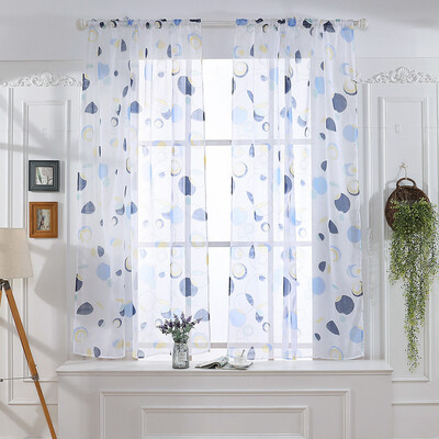

Gobestart Leaves Sheer Curtain Tulle Window Treatment Voile Drape Valance 1 Panel Fabric