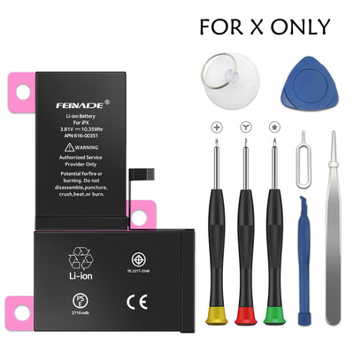 

FEINADE Replacement Battery iPhone 5G5S6G6P 6S6SP7G7P8G8PX Replacement Kit with Tools 0 Cycle Battery - 1 Years Warrant