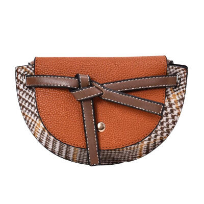 

Shoulder Handbags Knot Hit Color Women PU Leather Flip Crossbody Casual Bag