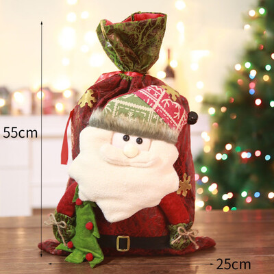 

Tailored Christmas Red Cartoon Old Man Snowman Candy Tote Child Gift Bag