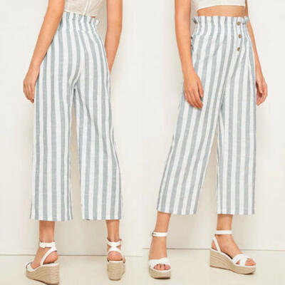 

Womens Wide Leg High Waist Casual Summer Thin Pants Loose Culottes Trousers