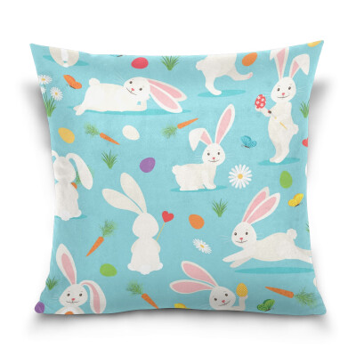 

ALAZA Throw Pillow Cover 16 X 16 inch Christmas Gift Cushion Cover with Rabbit Pattern Printed Pillowcase