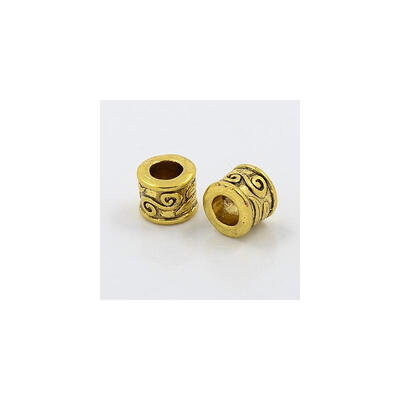 

Large Hole Beads Tibetan Style European Beads Lead Free&Cadmium Free Column Antique Golden 85mm in diameter 7mm thick