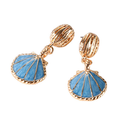 

Seaside Style Shell Pattern Dangle Earrings Fashion Women Jewelry Present 1 Pair