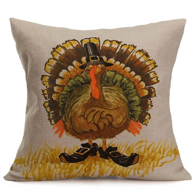 

〖Follure〗Happy Fall Thanksgiving Day Soft Linen Pillow Case Cushion Cover Home Decor