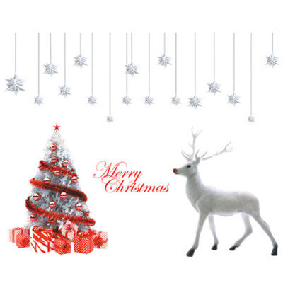 

Winter Cartoon Water-Resistant Sticker Showcase Window Wall Christmas Children Sticker Home DIY Decoration