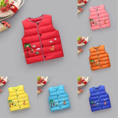 

Cute Infants Baby Girl Boys Warm Padded Vest Coat Outerwear Light Jacket Clothes