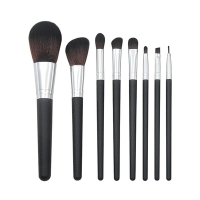 

Gobestart Makeup Tools 8 Pcs Leather Plastic Handle Powder Eye Brush Makeup Brush Set
