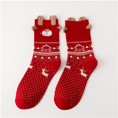 

High Quality Socks Cute Cartoon Christmas Sock Style Autumn Winter Comfortable Cotton Warm Socks For Girl Christmas Gift E01