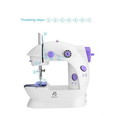 

Hot ANSELF Mini Electric Sewing Machine with Light for DIY Craftspeople EU Plug Q5Z0