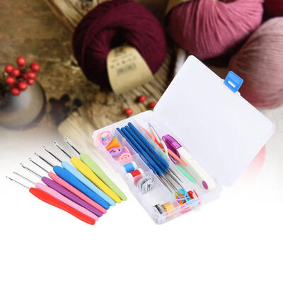

Greensen Crochet Hooks SetErgonomic Handles Large-Eye Blunt Knitting Needles Kit Long  Knit Needles
