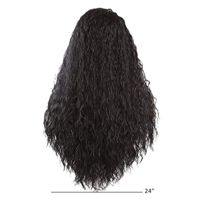 

Gobestart Brazilian Less Lace Front Full Wig Long Wave Black Natural Looking Women Wigs A