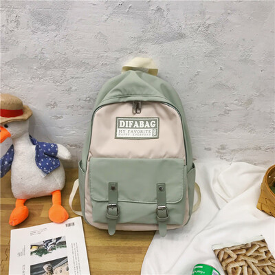 

Bag girl Korean version of high school inthe wind ancient sense girl son campus backpack simple hit color shoulder bag
