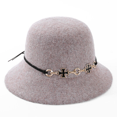 

Early spring new wool basin hat wool hat bowler hat ladies England cross felt fisherman hat