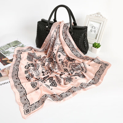 

Autumn&winter Korean version of the silk satin thin scarf scarf air conditioning shawl beach towel seaside sunscreen silk scarf women wholesale