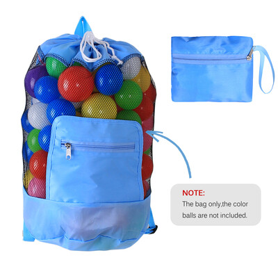 

Beach Mesh Bag Toy Tote Drawstring Beach Backpack For Travel Beach Waterpark Supermarket