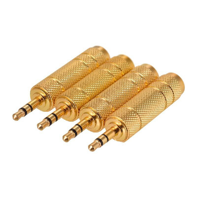 

4pcs Stereo Audio Adapter 65mm to 35mm Connector 14 Inch Female to 18 Inch Male Headphone Jack Plug Aux Converter for Speaker