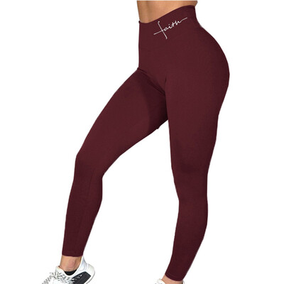 

Women Casual High Waist leggings Letter Print Skinny Leggings Skinny Sport Yoga Pants