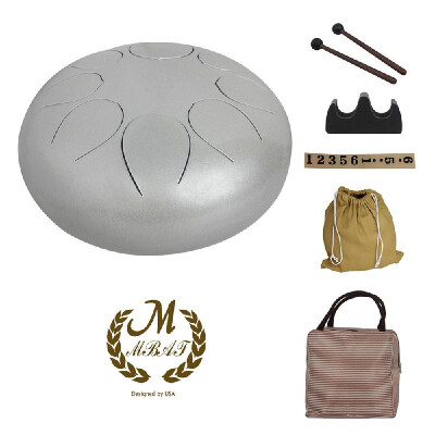 

10 Inch Steel Tongue Drum Percussion Instrument Hand Pan Drum with Drum Mallets Carry Bags Note Sticks