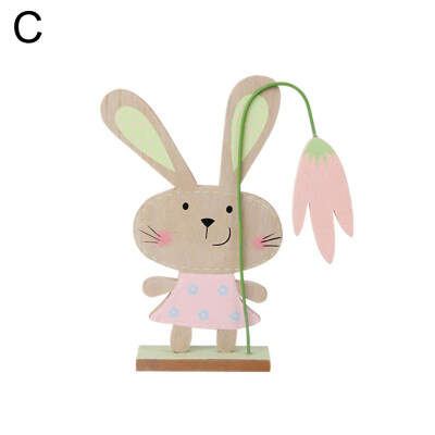 

Wooden Easter Rabbit Bunny Owl Bird Desktop Ornament Home Party Office Decor