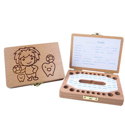 

Toponeto Kids Boy&Girl Tooth Box Wood Storage Organizer Baby Save Milk Teeth Collecting