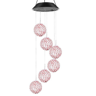 

Solar Rattan ball Wind Chime Mobile Waterproof Color Changing Wind Chimes Spiral Spinner Decorative Romantic Hanging Wind Ball Li