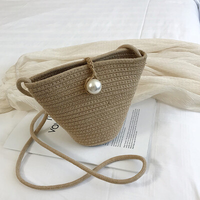

Summer ins super fire woven bag female 2019 small clear new Korean version of the wild single shoulder slung fashion straw bag