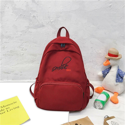 

Tailored Large Capacity Solid Color Waterproof Nylon Casual Backpack School Bag