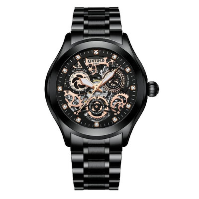 

KINYUED Mens Automatic Mechanical Watch Luminous Pointer Design 3ATM Waterproof Fashion Mens Mechanical Watch Luxury Wristwatch fo