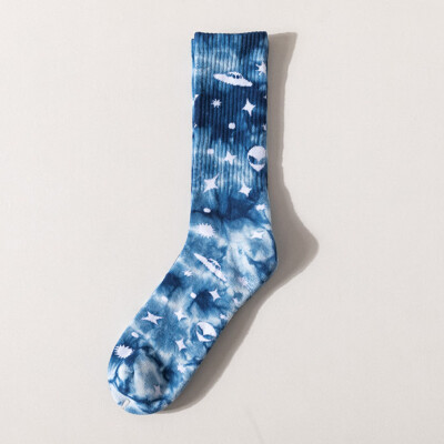 

Men Women Skate Socks Sock Planet Funny Cycling Running Hiking Tie Dye Socks