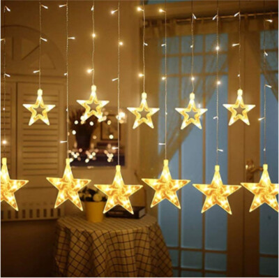 

Gobestart Star Curtain Light Pentagram LED String Wedding Interior Decoration