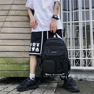 

Backpack Male High School Fashion Junior High School Shoulder Bag Female Han Edition Harajuku University Students Large Capacity B