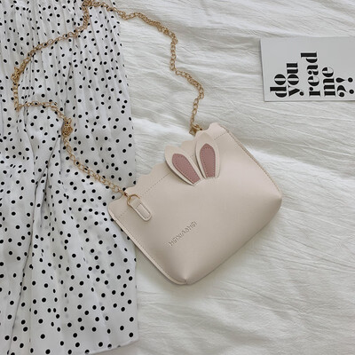

Ins rabbit ears one shoulder Joker mini mobile phone bag Korean version of the slung small bag female 2019 on the new chain bag