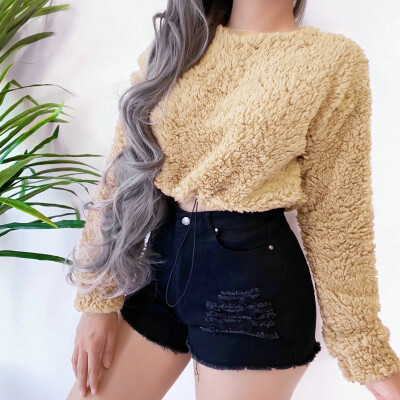 

Womens Fashion Top Fleece Casual Sweater Jumper Pullover Warm Sweatershirt