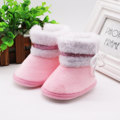 

Spring Winter Baby Boots Soft Plush Ball Booties for Infant girls Anti Slip Snow Boot Winter Keep Warm Cute Crib shoes 2019