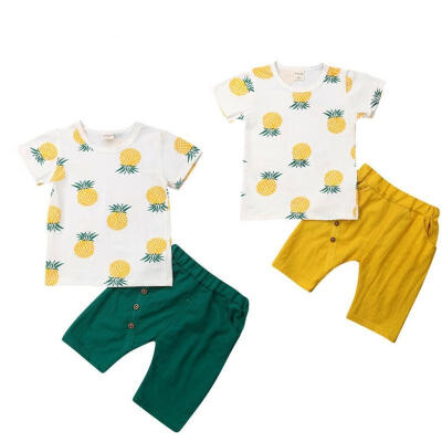 

Summer Kids Baby Boy Pineapple Short Sleeve T-shirtShorts Outfits