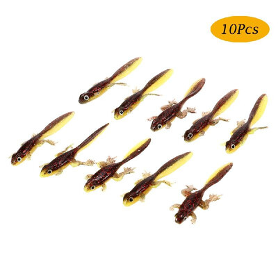 

10Pcs Soft Fishing Baits 37g 8cm Fishy Frog Tadpole Lure Bionic Lifelike Lure with Fishy Smell Soft Imitation Fishing Bait