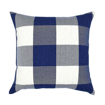

〖Follure〗Striped Plaid Linen Pillowcase Upholstered Sofa Cushion Cover 18x18In