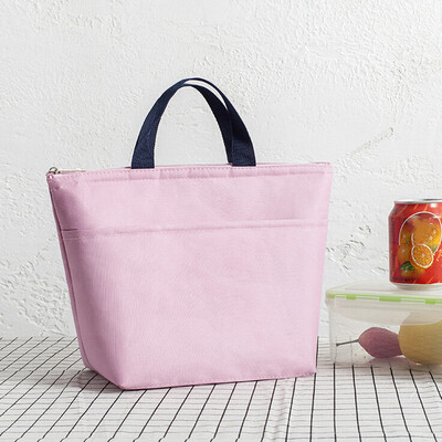 

Toponeto Solid Color Padded Portable Waterproof Lunch Bag Oxford Cloth Picnic Bag