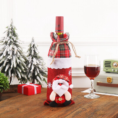 

Toponeto Christmas Wine Bag Machine Embroidered Wine Bottle Set Table Decoration Supplies