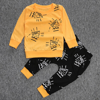 

Newborn Infant Kids Baby Tops Pant Print Cartoon Set Outfits Clothes