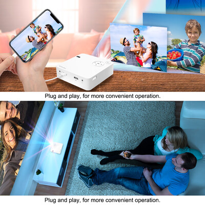 

EZCast Beam J2 DLP Mini Projector Portable 1080p Supported with HDMI USB&Wi-Fi Interfaces PC Projectors for iOSAndroidWindo