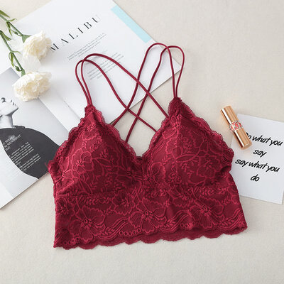 

Women Thin Lace Decoration Sexy Fashion Casual Gathered Wrap Chest Tube Top Ladies Bra Vest Underwear