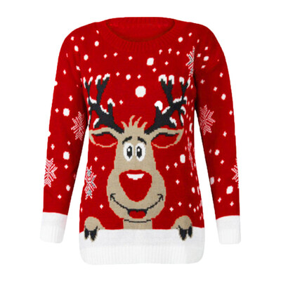 

〖Follure〗Women Christmas Deer Warm Knitted Long Sleeve Sweater Jumper Top Blouse