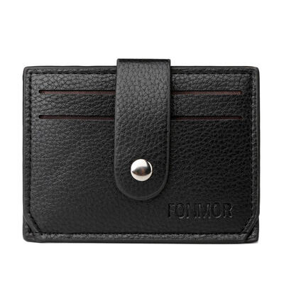 

Slim Mini Wallet Solid Color Card Holder Clutch Men PU Leather Coin Purse