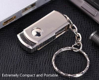 

Metal Rotatable USB Flash Drive Pen Drive USB20 32G Memory Stick U Disk with Flash Card Keychain