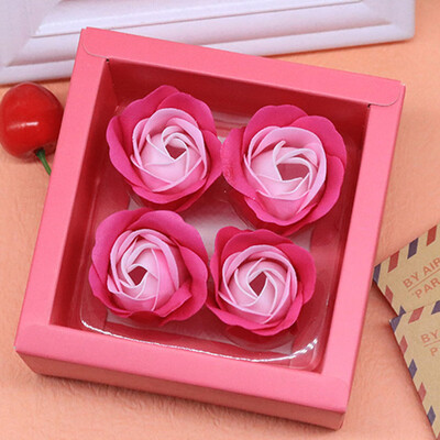 

Gobestart Scented Bath Body Petal Rose Flower Soap Wedding Decoration Gift Best 4pc