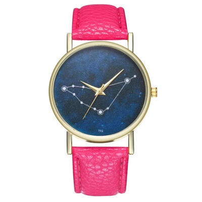 

Temperament Fashionable Simple Ladies WristWatch Souvenir Fashion Casual PU Leather Strap Womens Watch Beautiful hand clock D