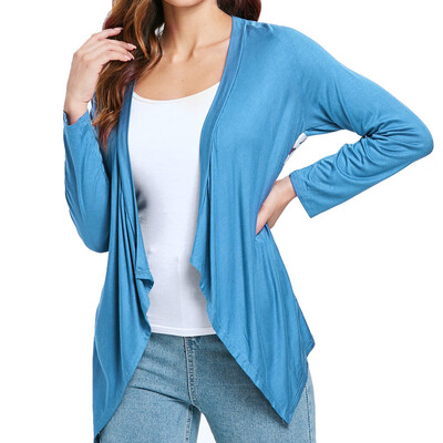 

Toponeto Women Casual Collarless Back Butterfly Print Cardigan Top Blouse